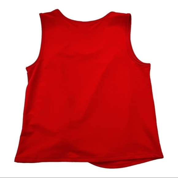 CAbi 5757 Vermillion Red French Terry Twist Front Knotty Tank S - Picture 3 of 9